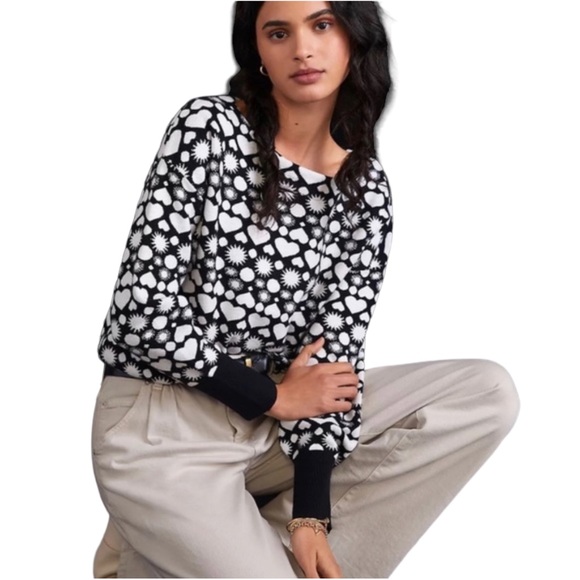 Anthropologie Maeve Boat Neck Heart Sweater Size XS NWT - Picture 6 of 17